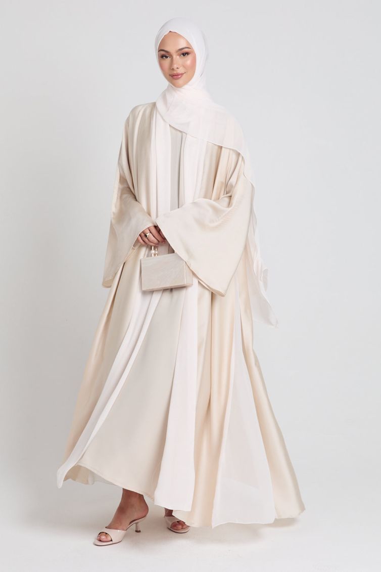 Luxury Mother Of Pearl Open Abaya – Rosaline